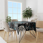 Personalized Port Adelaide Power Tablecloth Aboriginal Dot Painting Graffiti Style