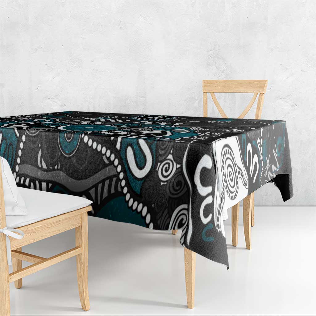 Personalized Port Adelaide Power Tablecloth Aboriginal Dot Painting Graffiti Style