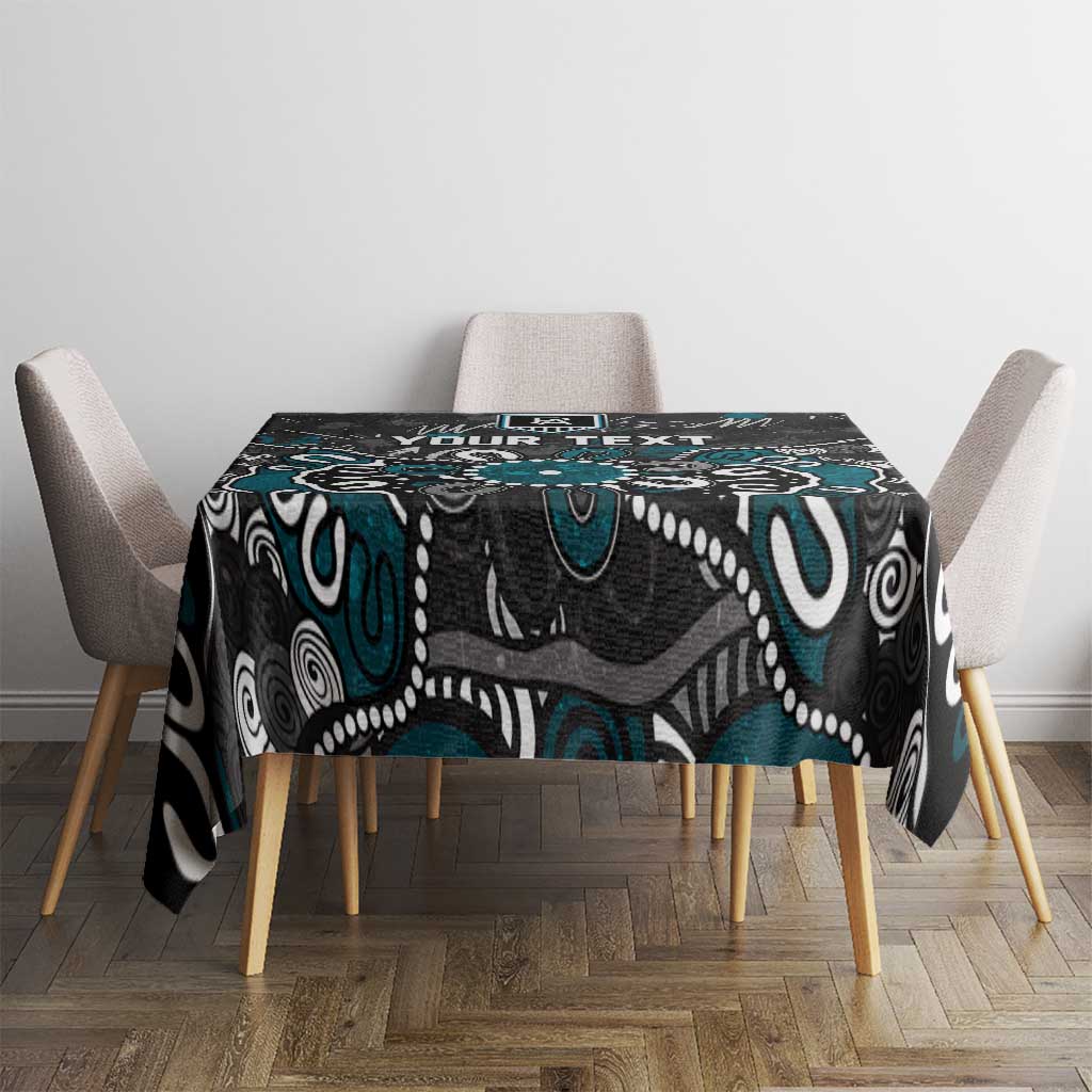 Personalized Port Adelaide Power Tablecloth Aboriginal Dot Painting Graffiti Style