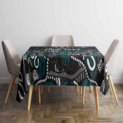 Personalized Port Adelaide Power Tablecloth Aboriginal Dot Painting Graffiti Style