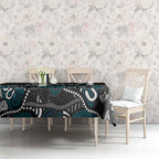 Personalized Port Adelaide Power Tablecloth Aboriginal Dot Painting Graffiti Style