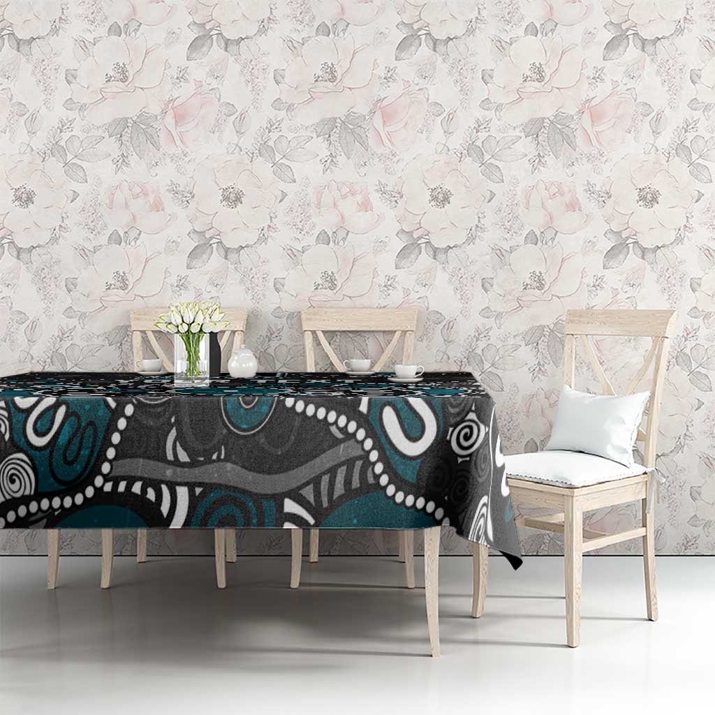 Personalized Port Adelaide Power Tablecloth Aboriginal Dot Painting Graffiti Style