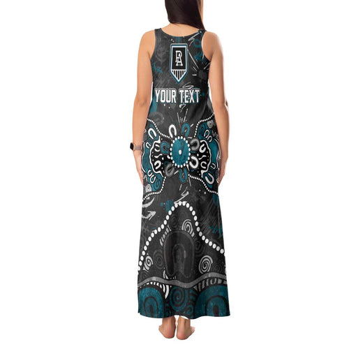 Personalized Port Adelaide Power Tank Maxi Dress Aboriginal Dot Painting Graffiti Style