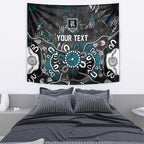 Personalized Port Adelaide Power Tapestry Aboriginal Dot Painting Graffiti Style