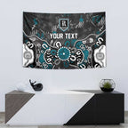 Personalized Port Adelaide Power Tapestry Aboriginal Dot Painting Graffiti Style