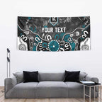 Personalized Port Adelaide Power Tapestry Aboriginal Dot Painting Graffiti Style