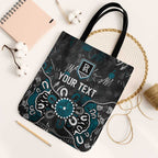 Personalized Port Adelaide Power Tote Bag Aboriginal Dot Painting Graffiti Style