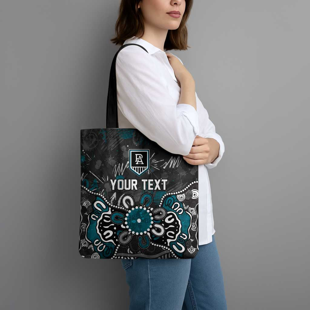 Personalized Port Adelaide Power Tote Bag Aboriginal Dot Painting Graffiti Style