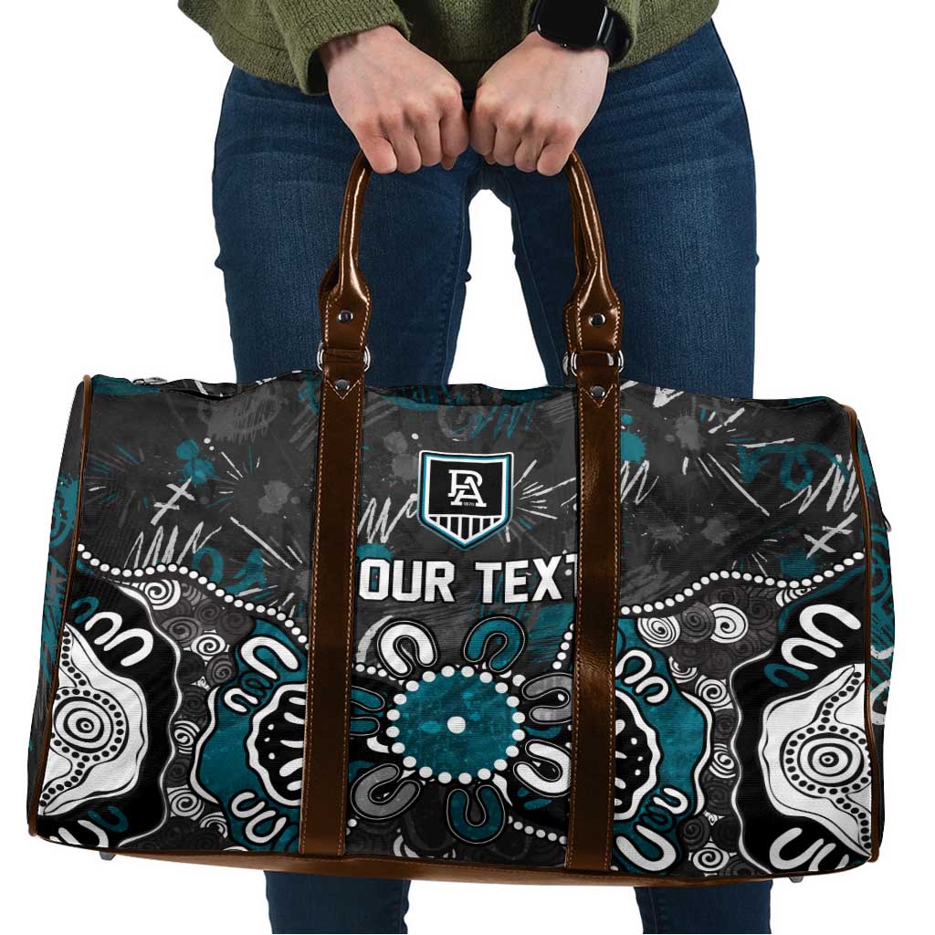 Personalized Port Adelaide Power Travel Bag Aboriginal Dot Painting Graffiti Style