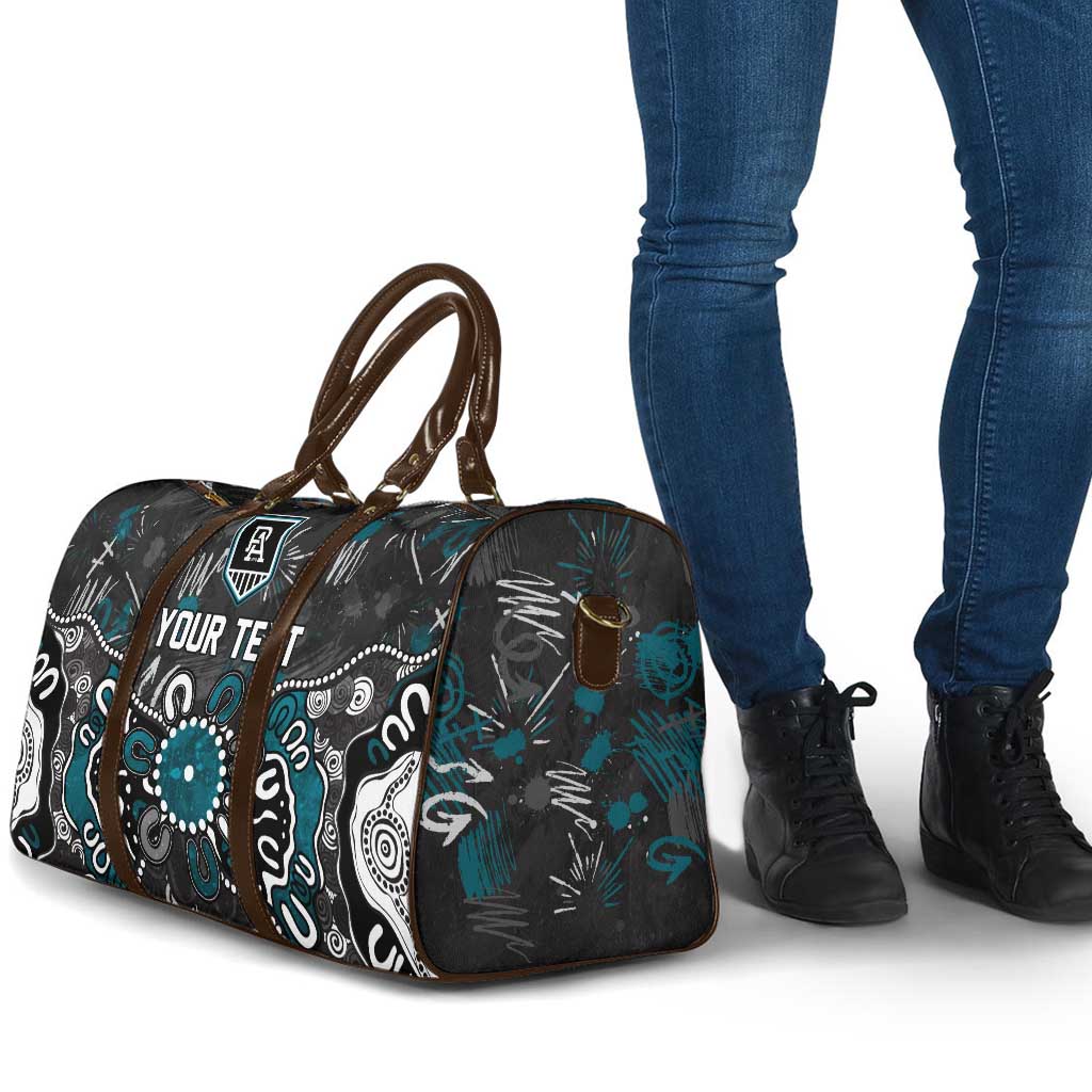 Personalized Port Adelaide Power Travel Bag Aboriginal Dot Painting Graffiti Style