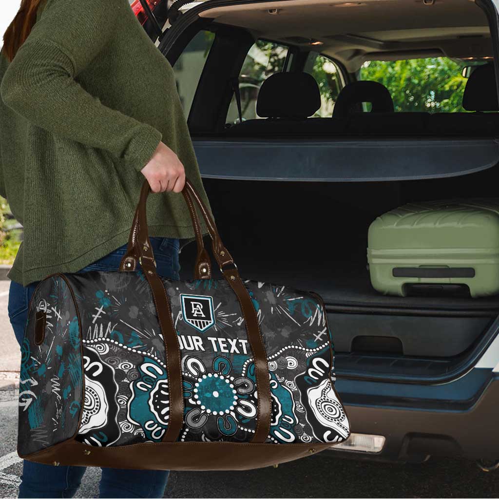 Personalized Port Adelaide Power Travel Bag Aboriginal Dot Painting Graffiti Style