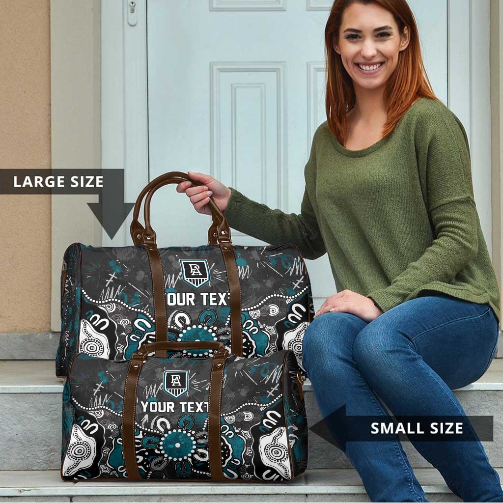 Personalized Port Adelaide Power Travel Bag Aboriginal Dot Painting Graffiti Style