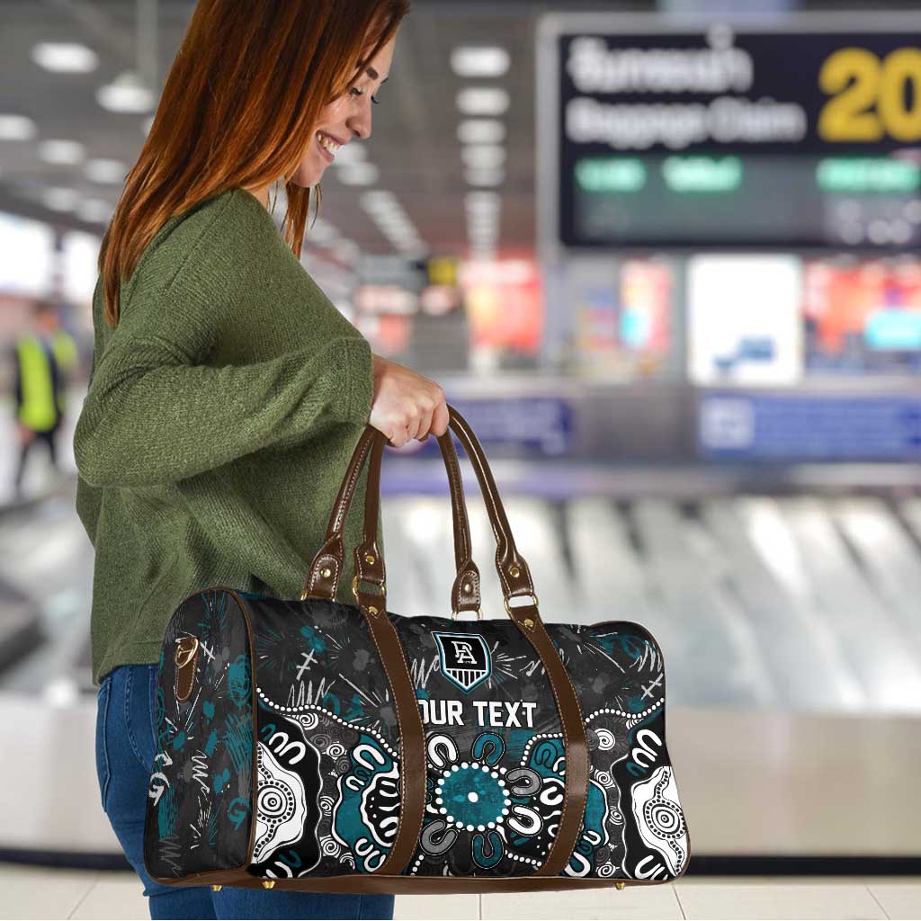 Personalized Port Adelaide Power Travel Bag Aboriginal Dot Painting Graffiti Style