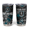 Personalized Port Adelaide Power Tumbler Cup Aboriginal Dot Painting Graffiti Style