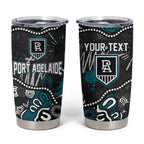 Personalized Port Adelaide Power Tumbler Cup Aboriginal Dot Painting Graffiti Style