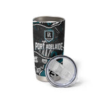 Personalized Port Adelaide Power Tumbler Cup Aboriginal Dot Painting Graffiti Style