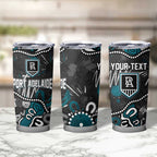Personalized Port Adelaide Power Tumbler Cup Aboriginal Dot Painting Graffiti Style