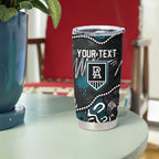 Personalized Port Adelaide Power Tumbler Cup Aboriginal Dot Painting Graffiti Style