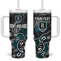 Personalized Port Adelaide Power Tumbler With Handle Aboriginal Dot Painting Graffiti Style