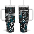 Personalized Port Adelaide Power Tumbler With Handle Aboriginal Dot Painting Graffiti Style