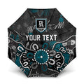 Personalized Port Adelaide Power Umbrella Aboriginal Dot Painting Graffiti Style
