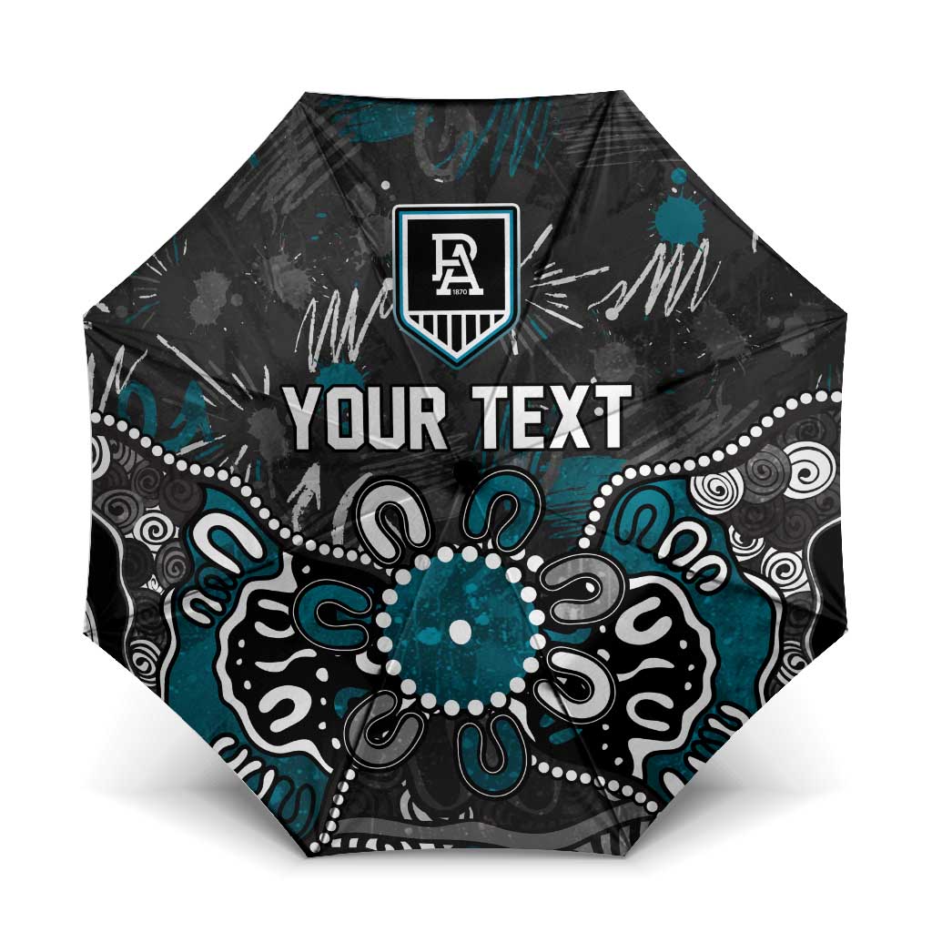 Personalized Port Adelaide Power Umbrella Aboriginal Dot Painting Graffiti Style