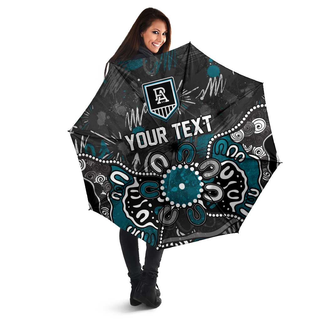 Personalized Port Adelaide Power Umbrella Aboriginal Dot Painting Graffiti Style