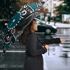 Personalized Port Adelaide Power Umbrella Aboriginal Dot Painting Graffiti Style