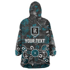 Personalized Port Adelaide Power Wearable Blanket Hoodie Aboriginal Dot Painting Graffiti Style