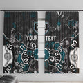 Personalized Port Adelaide Power Window Curtain Aboriginal Dot Painting Graffiti Style
