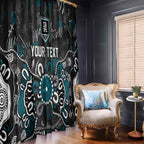 Personalized Port Adelaide Power Window Curtain Aboriginal Dot Painting Graffiti Style