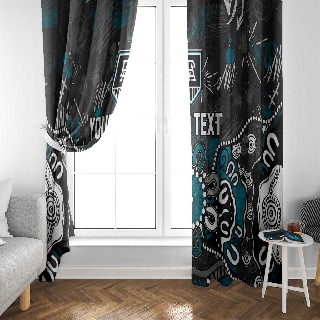 Personalized Port Adelaide Power Window Curtain Aboriginal Dot Painting Graffiti Style