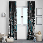Personalized Port Adelaide Power Window Curtain Aboriginal Dot Painting Graffiti Style