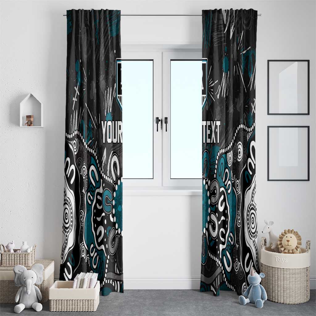Personalized Port Adelaide Power Window Curtain Aboriginal Dot Painting Graffiti Style