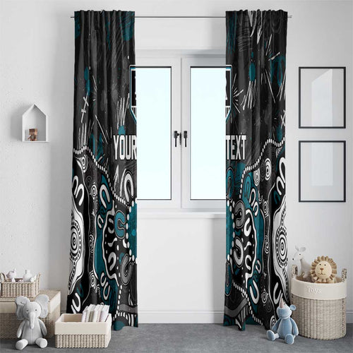 Personalized Port Adelaide Power Window Curtain Aboriginal Dot Painting Graffiti Style