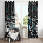 Personalized Port Adelaide Power Window Curtain Aboriginal Dot Painting Graffiti Style