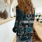 Personalized Port Adelaide Power Women Casual Shirt Aboriginal Dot Painting Graffiti Style