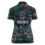 Personalized Port Adelaide Power Women Polo Shirt Aboriginal Dot Painting Graffiti Style