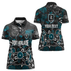 Personalized Port Adelaide Power Women Polo Shirt Aboriginal Dot Painting Graffiti Style