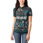 Personalized Port Adelaide Power Women Polo Shirt Aboriginal Dot Painting Graffiti Style