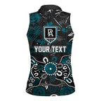 Personalized Port Adelaide Power Women Sleeveless Polo Shirt Aboriginal Dot Painting Graffiti Style