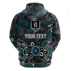 Personalized Port Adelaide Power Zip Hoodie Aboriginal Dot Painting Graffiti Style