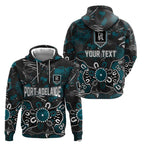 Personalized Port Adelaide Power Zip Hoodie Aboriginal Dot Painting Graffiti Style