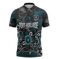 Personalized Port Adelaide Power Zipper Polo Shirt Aboriginal Dot Painting Graffiti Style