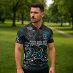 Personalized Port Adelaide Power Zipper Polo Shirt Aboriginal Dot Painting Graffiti Style