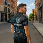 Personalized Port Adelaide Power Zipper Polo Shirt Aboriginal Dot Painting Graffiti Style