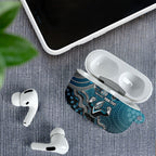 Personalized Port Adelaide Power Mascot AirPods Case Aboriginal Dot Art Style Vibrant Indigenous Pattern Design
