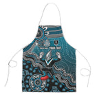 Personalized Port Adelaide Power Mascot Apron Aboriginal Dot Art Style Vibrant Indigenous Pattern Design