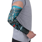 Personalized Port Adelaide Power Mascot Arm Sleeves Aboriginal Dot Art Style Vibrant Indigenous Pattern Design