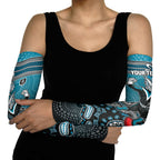 Personalized Port Adelaide Power Mascot Arm Sleeves Aboriginal Dot Art Style Vibrant Indigenous Pattern Design